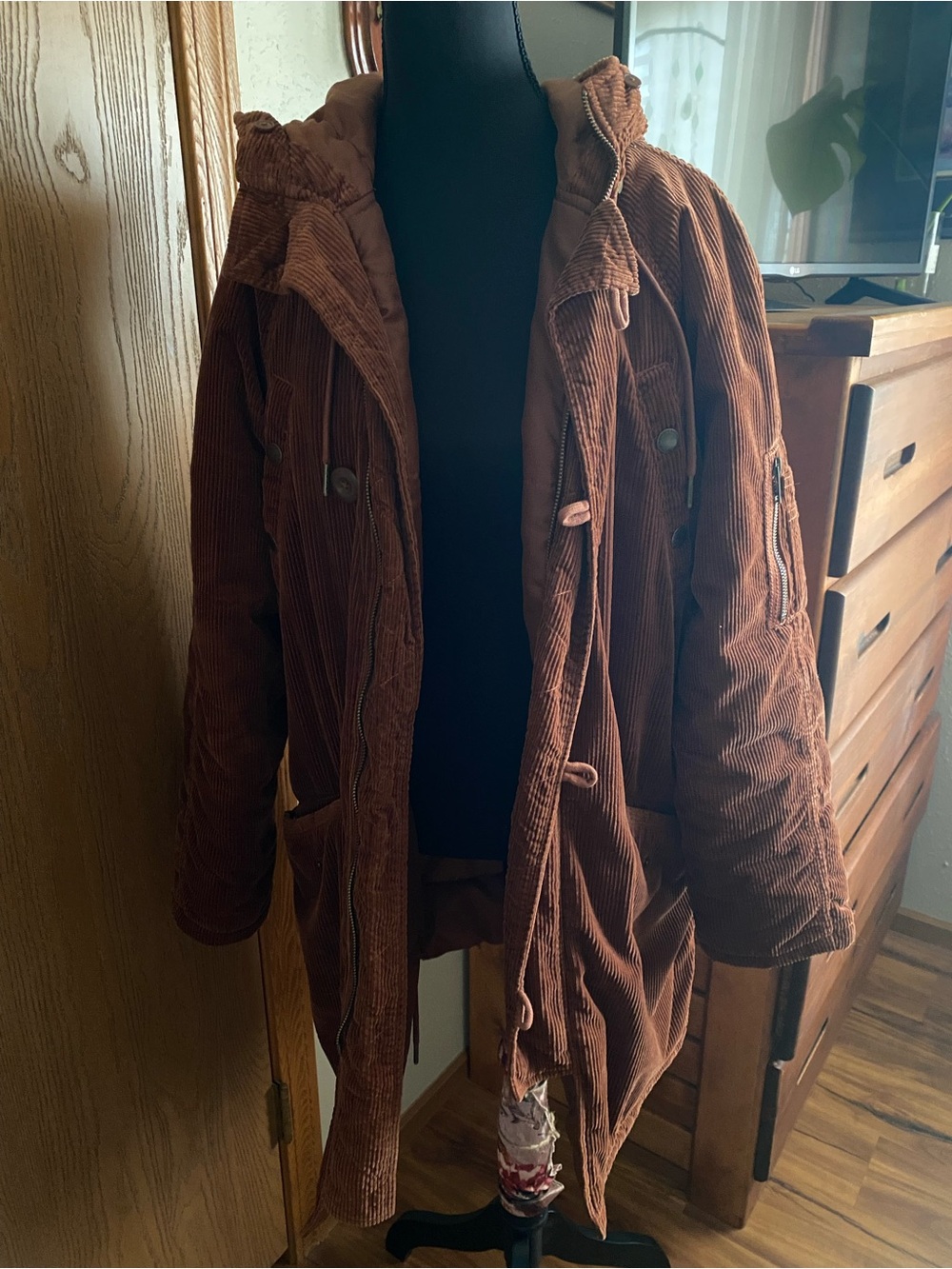 American Eagle Outfitters Corduroy Rust Orange Jacket